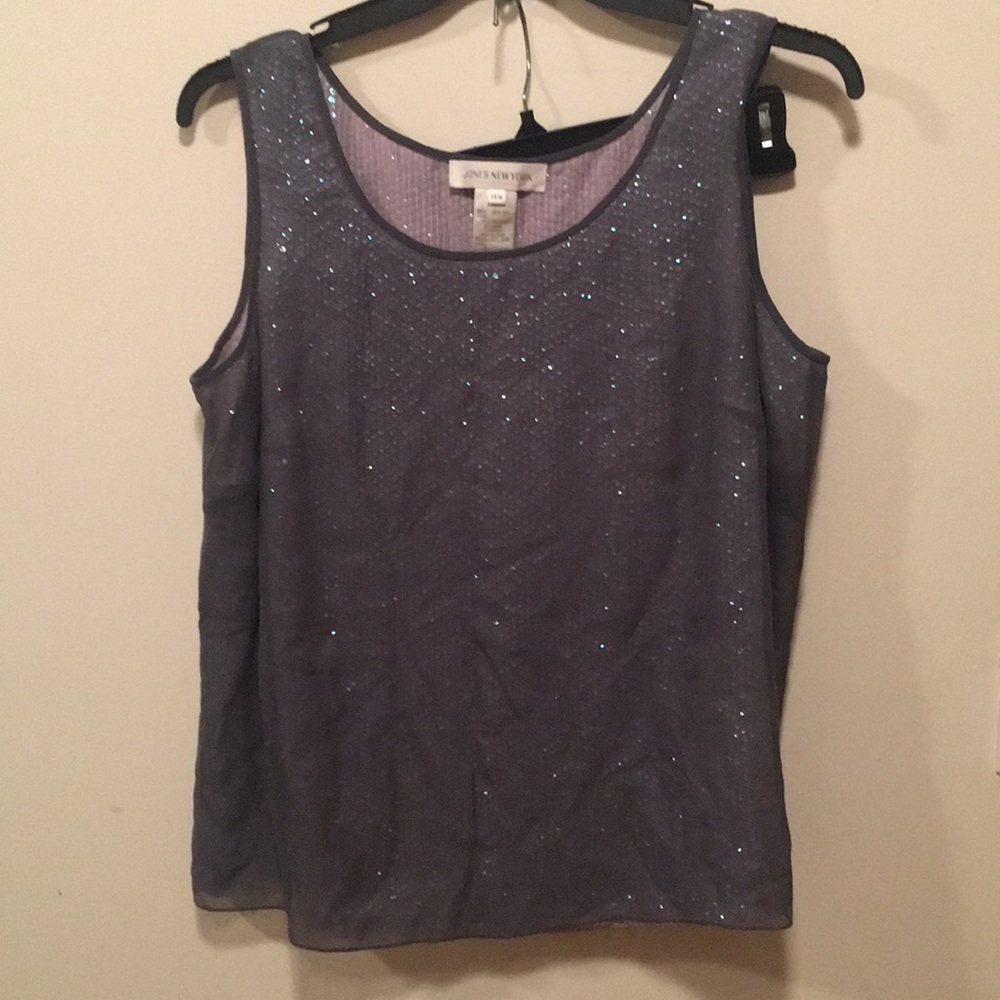 Jones New York Sequin purple tank top 14w